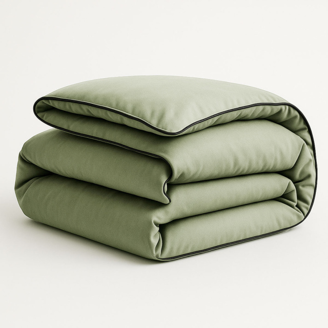 Edredom Solteiro Liso Percal 200 fios 100% Algodão Dupla face com vivo Colorlife (Capa Duvet + Refil) Verde - Marina