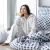 Edredom Solteiro Percal 150 Fios Algodão (Capa Duvet + Refil) Coleção Essencialle Dotz Azul - Marina