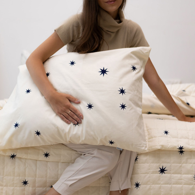 Fronha avulsa 200 Fios Jazz Estampado Constelação - Marina