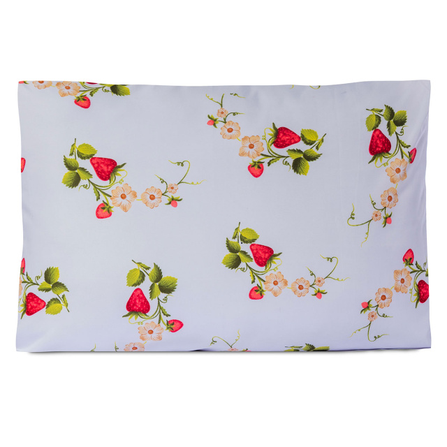 Fronha avulsa 200 Fios Jazz Estampado Flor de Morango - Marina