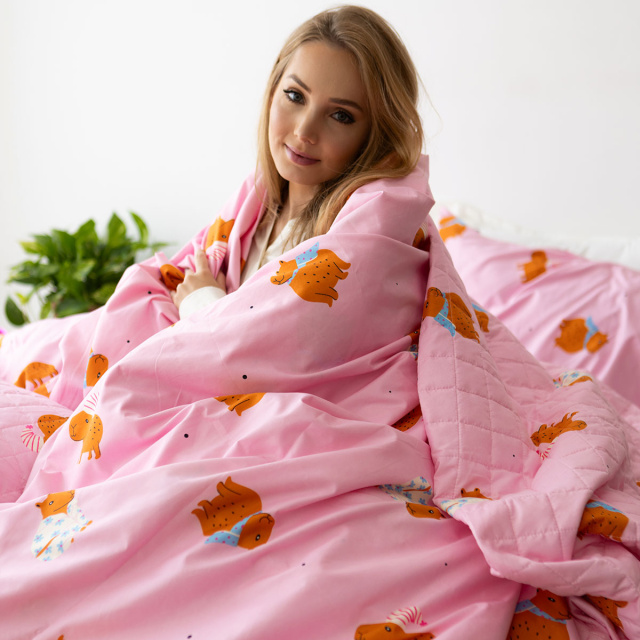 Jogo de lençol 200 Fios Casal Padrão 3 Peças com elástico Jazz Estampado Capivara - Marina