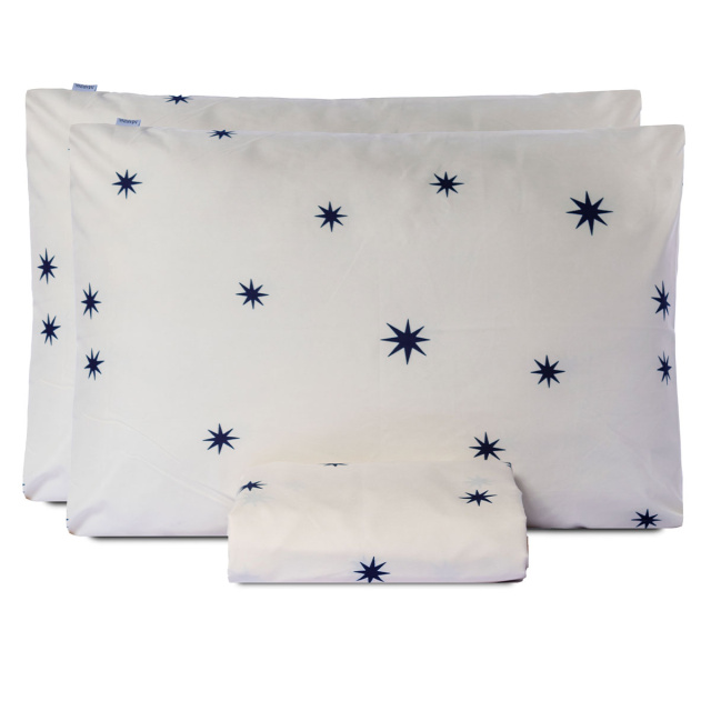Jogo de lençol 200 Fios Casal Padrão 3 Peças com elástico Jazz Estampado Constelação - Marina