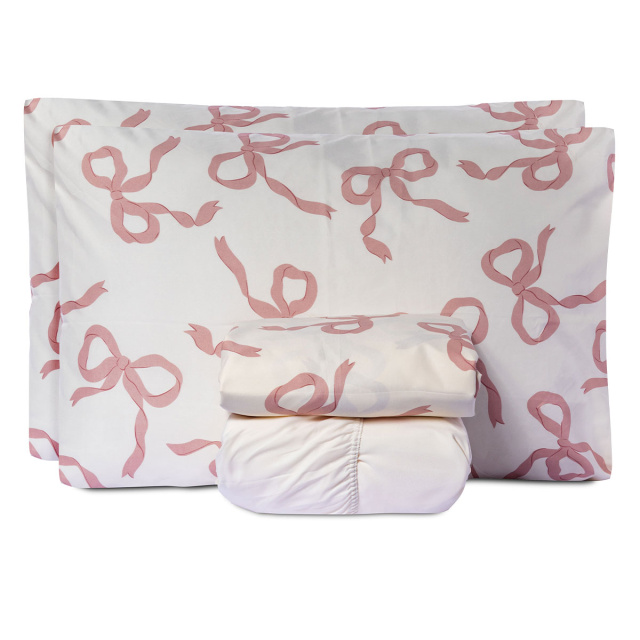 Jogo de lençol 200 Fios Casal Padrão 4 peças Jazz Estampado Laços - Marina