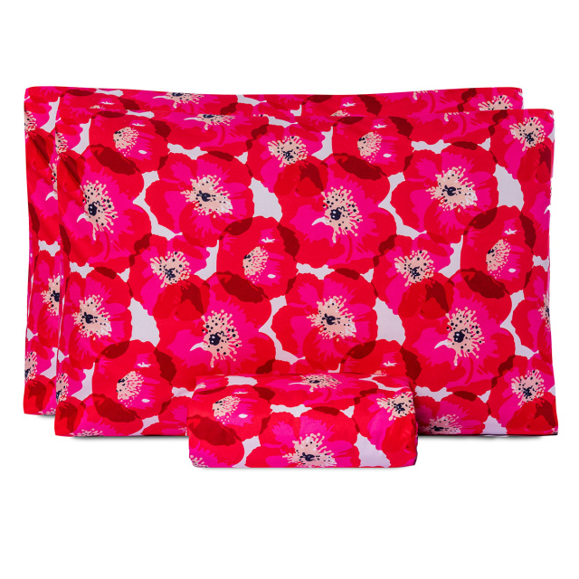 Jogo de lençol 200 Fios King 3 Peças com elástico Jazz Estampado Maxi Floral Pink - Marina