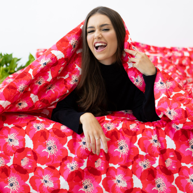 Jogo de lençol 200 Fios King 4 peças Jazz Estampado Maxi Floral Pink - Marina