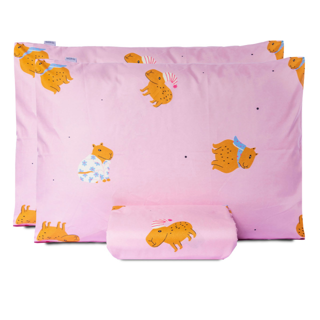 Jogo de lençol 200 Fios Queen 3 Peças com elástico Jazz Estampado Capivara - Marina