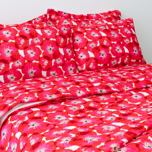 Jogo de lençol 200 Fios Queen 3 Peças com elástico Jazz Estampado Maxi Floral Pink - Marina