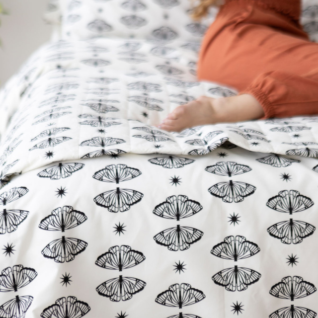 Jogo de lençol 200 Fios Queen 4 peças Jazz Estampado Borboleta Boho - Marina