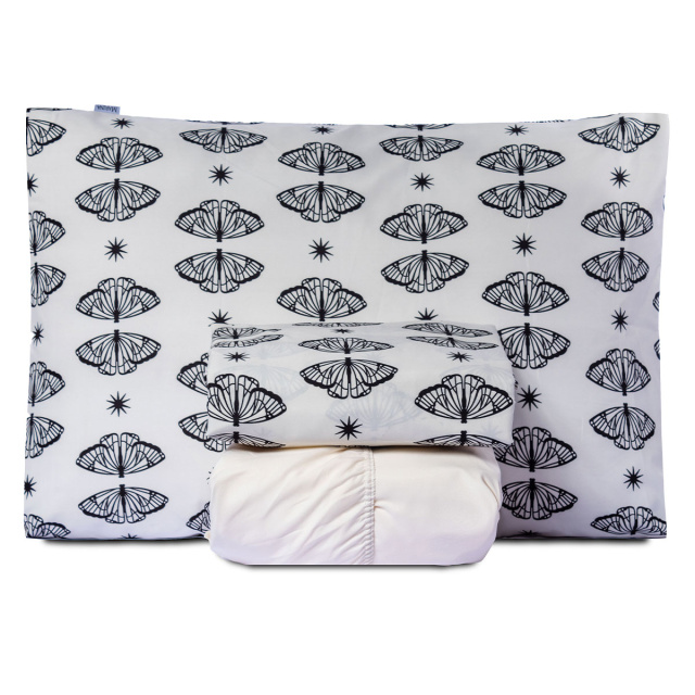 Jogo de lençol 200 Fios Solteiro 3 peças Jazz Estampado Borboleta Boho - Marina