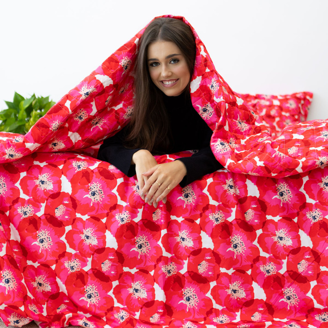 Jogo de lençol 200 Fios Solteiro 3 peças Jazz Estampado Maxi Floral Pink - Marina