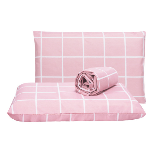 Jogo de lençol Essencialle casal padrão 3 peças Grid Rosa