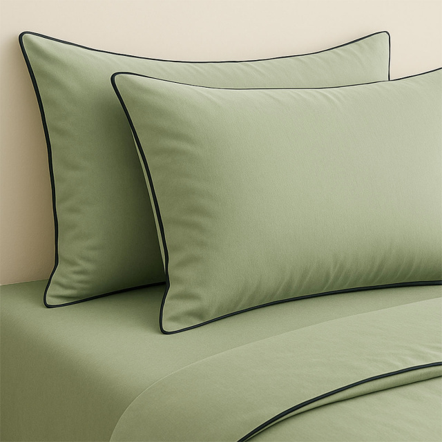Jogo de Lençol liso com vivo percal 200 fios 100% Algodão Queen 4 peças Colorlife Verde - Marina