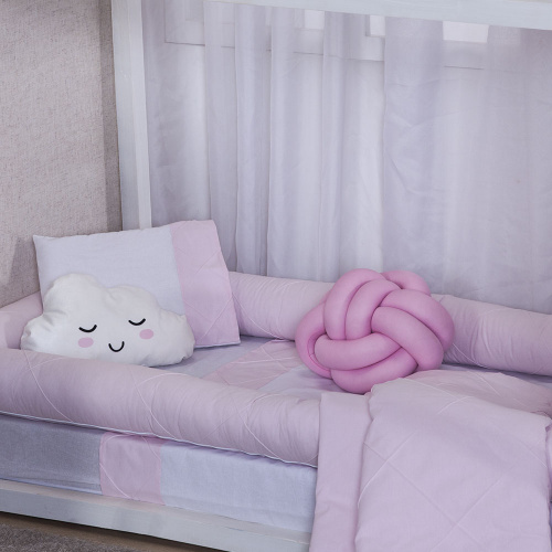 Jogo de lençol Mini Cama Montessoriano 3 Peças Coleção Moderninhos 100% Algodão Percal 150 Fios - Rosa
