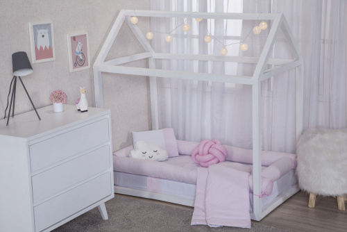 Jogo de lençol Mini Cama Montessoriano 3 Peças Coleção Moderninhos 100% Algodão Percal 150 Fios - Rosa