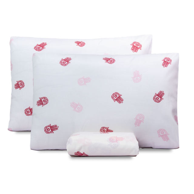 Jogo de Lençol Percal 150 Fios Algodão casal padrão 3 Peças com elástico Coleção Essencialle Mão de Fátima - Marina