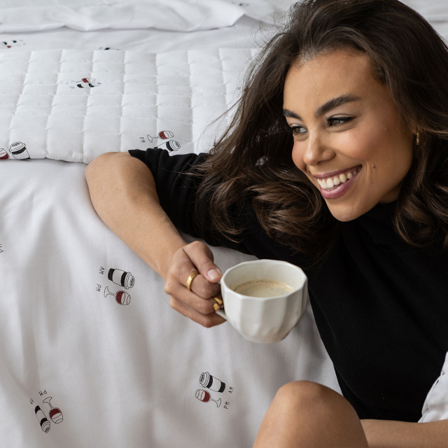 Jogo de Lençol Percal 150 Fios Algodão Casal Padrão 4 Peças Coleção Essencialle Café ou Vinho? - Marina