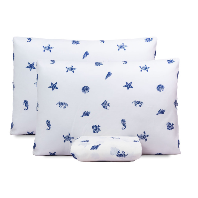 Jogo de Lençol Percal 150 Fios Algodão Queen 3 Peças com elástico Coleção Essencialle Beach - Marina