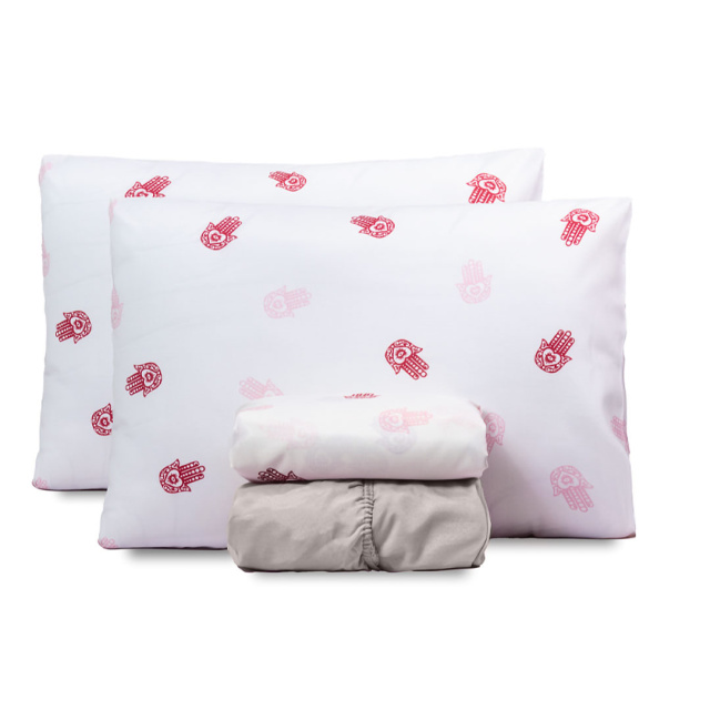 Jogo de Lençol Percal 150 Fios Algodão Queen 4 Peças Coleção Essencialle Mão de Fátima - Marina