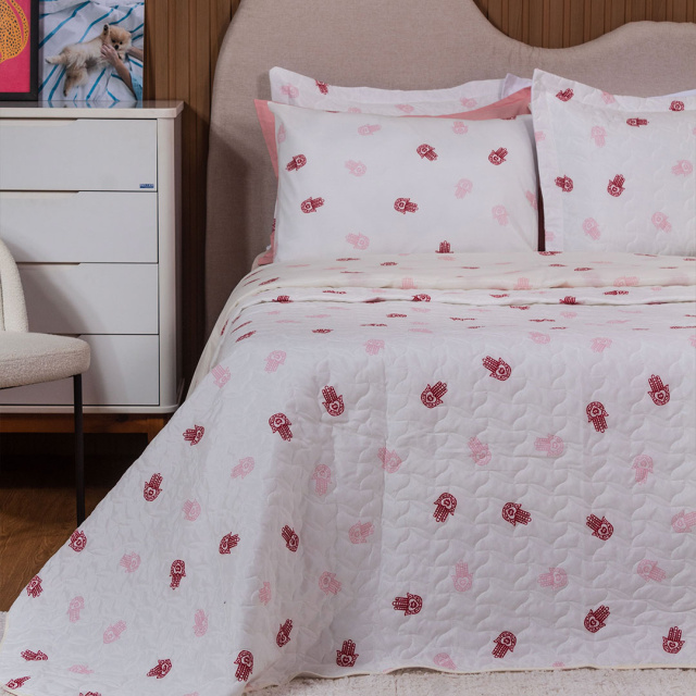 Jogo de Lençol Percal 150 Fios Algodão Solteiro 2 Peças Coleção Essencialle Mão de Fátima - Marina