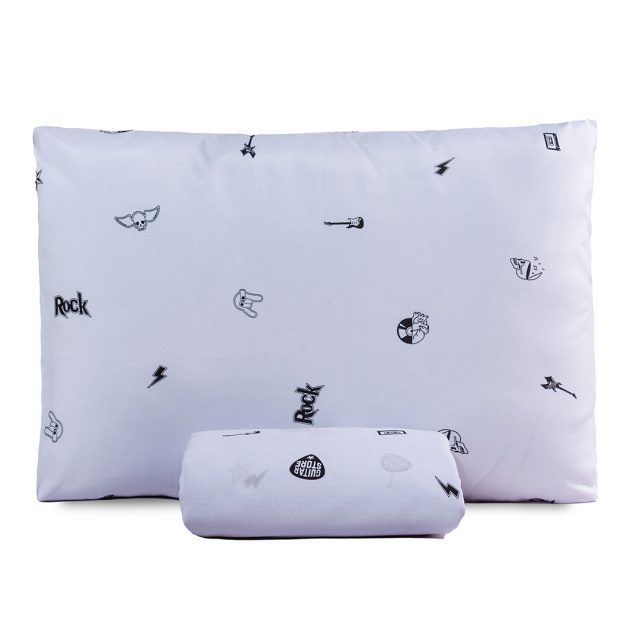 Jogo de Lençol Percal 150 Fios Algodão Solteiro 2 Peças Coleção Essencialle Rock n' roll - Marina