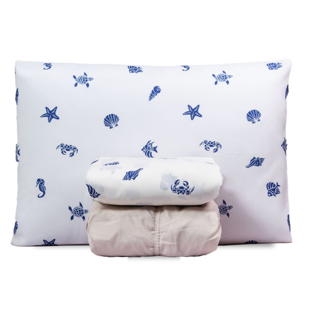 Jogo de Lençol Percal 150 Fios Algodão Solteiro 3 Peças Coleção Essencialle Beach - Marina