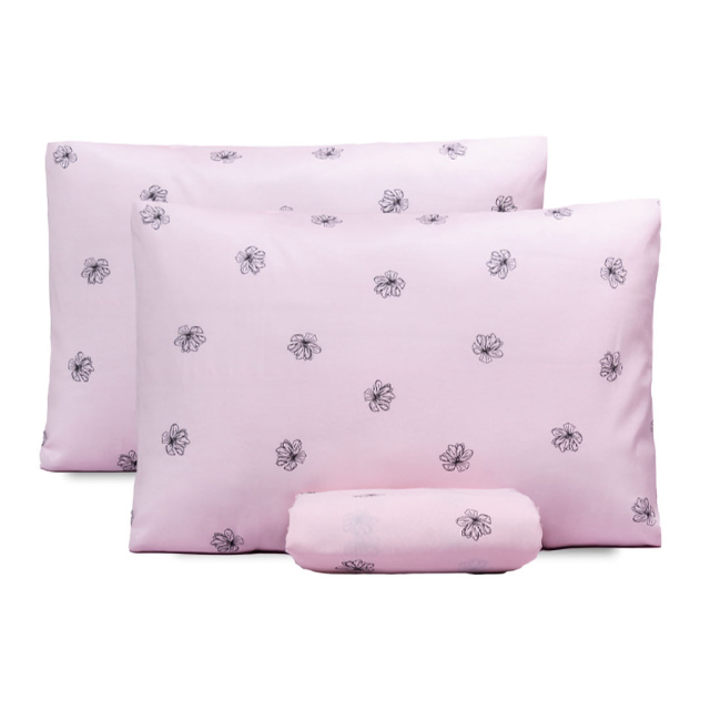 Jogo de Lençol Percal 150 Fios Algodão Solteiro 3 Peças Coleção Essencialle Flor de Hibísco - Marina