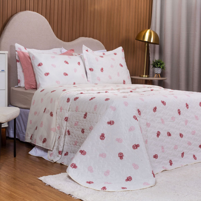 Jogo de Lençol Percal 150 Fios Algodão Solteiro 3 Peças Coleção Essencialle Mão de Fátima - Marina