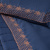 Jogo de lençol Casal Queen 4 peças Percal 200 fios Royalle - Azul Marinho com bordado Caqui