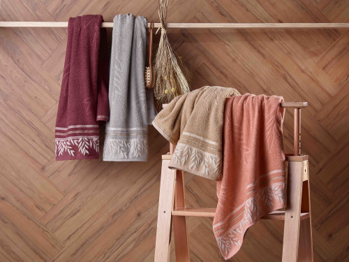 Jogo de Toalhas de Banho Florença 2 Peças Vinho Tango