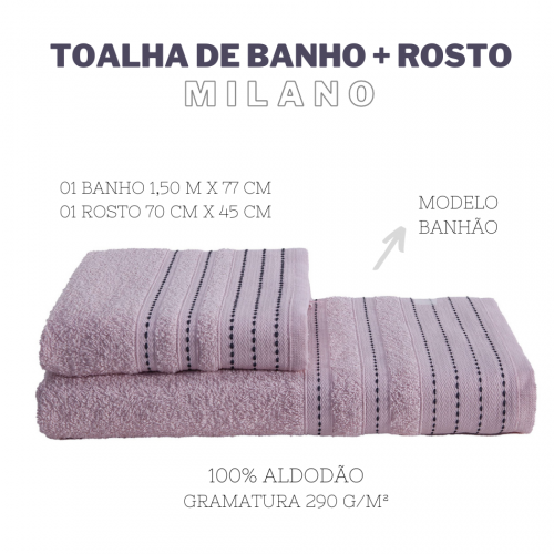 Jogo de Toalhas Milano Banhão Gigante (01 Banho e 01 Rosto) Rosa Blush