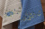 Jogo de Toalhas Paris Bordada Blumen 2 Peças - Azul jeans e Beje
