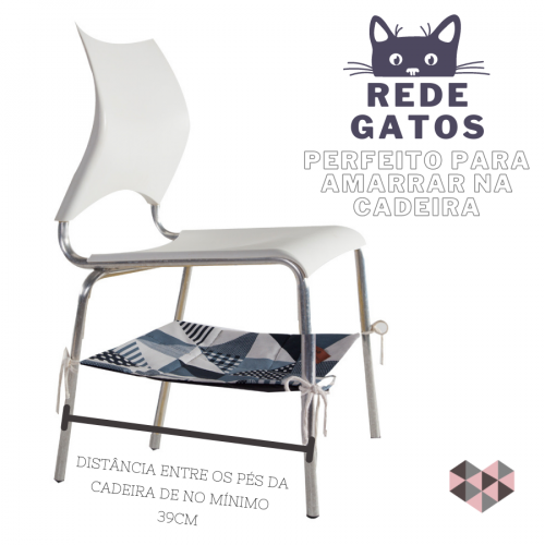 Kit 02 Redes Para Gatos de Amarrar na Cadeira - Triangulos Azul