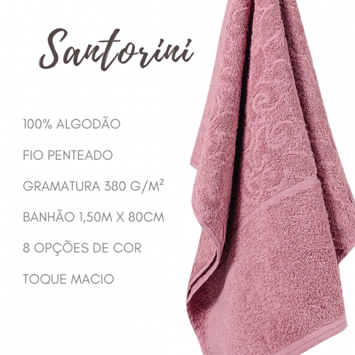 Kit 2 Toalhas de Banho Santorini Rosa barroco
