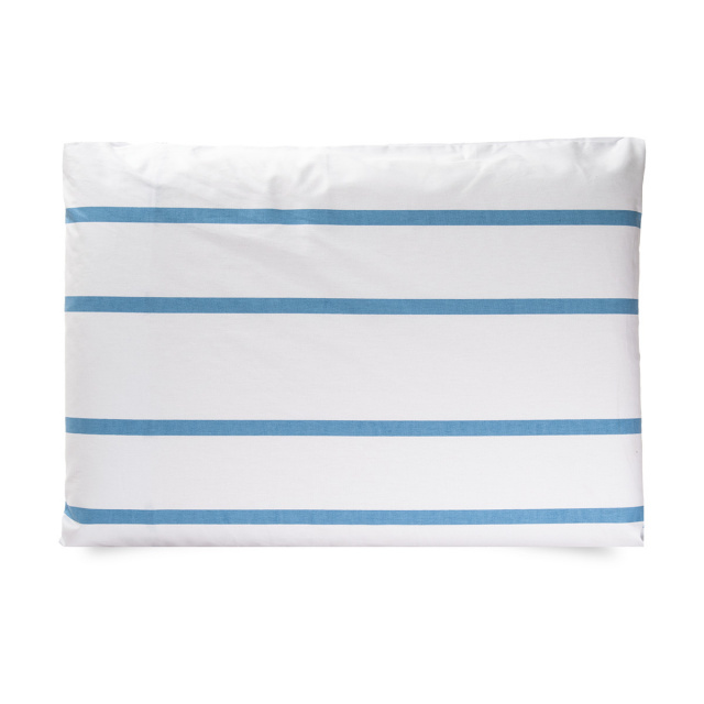 Coordenado 3 Peças Queen Percal 200 Fios 100% Algodão (Capa Duvet+Fronha) TLJ Estampado Listras Pijama Azul -