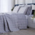 Coordenado Completo 8 Peças Queen Percal 180 Fios Algodão Classic Grid Cinza - Marina