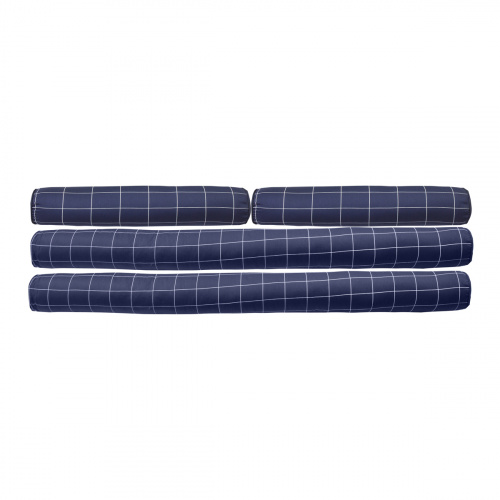 Kit de Berço Americano Moderninhos Rolinho 4 peças 100% algodão- Grid Azul Marinho
