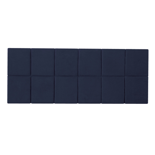 Kit de Cabeceira Modular Casal Padrão Retângulo 12 pçs Azul Marinho