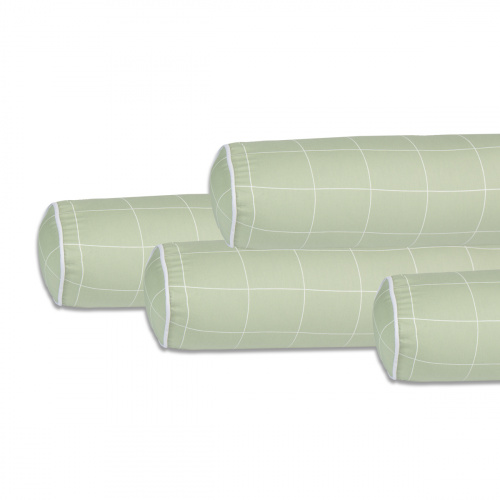 Kit de Capas de Rolinho para Mini Cama 4 peças 100% Algodão - Grid Verde