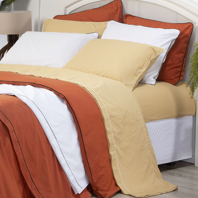 Edredom King Liso 100% Algodão Percal 200 fios Dupla Face com vivo Colorlife (Capa Duvet + Refil) Branco - Marina