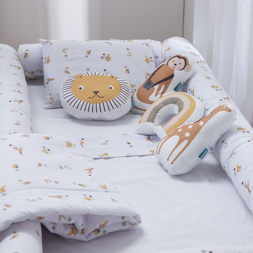 Kit Montessoriano Mini cama Moderninhos Rolinho 4 peças 100% algodão Boho Safari