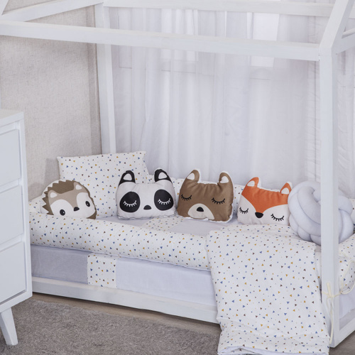 Kit Montessoriano Mini cama Moderninhos Rolinho 4 peças 100% algodão- Triangles