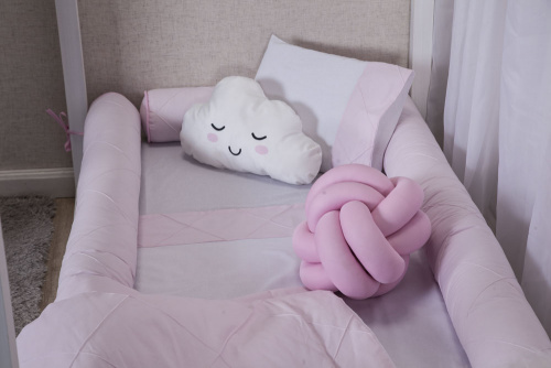 Kit Quarto Completo Mini Cama 24 Peças Percal 100% Algodão - Rosa