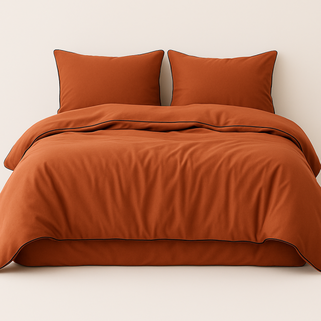 Lençol Avulso com vivo Percal 200 Fios 100% Algodão Liso Casal Colorlife 2,50 x 2,20 Terracota - Marina