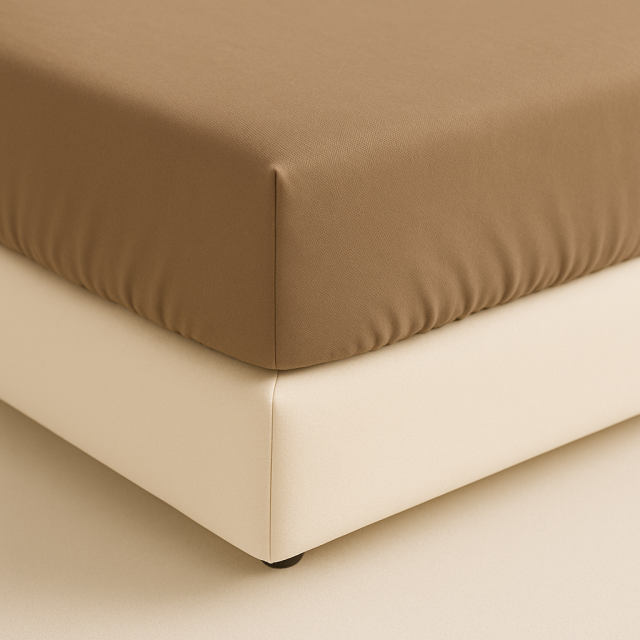Lençol Avulso elasticado Percal 200 Fios 100% Algodão Casal Padrão Colorlife Caqui - Marina