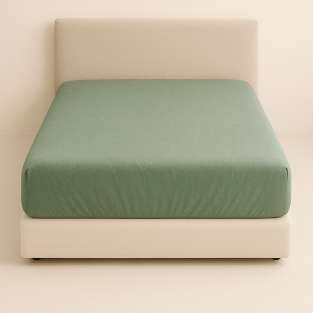 Lençol Avulso elasticado Percal 200 Fios 100% Algodão Casal Padrão Colorlife Verde - Marina