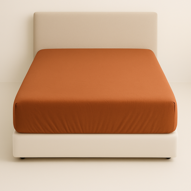 Lençol Avulso elasticado Percal 200 Fios 100% Algodão King Colorlife Terracota - Marina