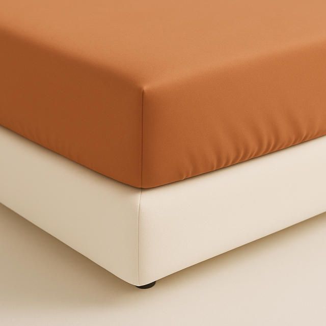 Lençol Avulso elasticado Percal 200 Fios 100% Algodão King Colorlife Terracota - Marina
