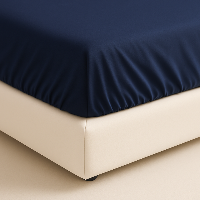 Lençol Avulso elasticado Percal 200 fios 100% Algodão Solteiro Colorlife Azul Marinho - Marina