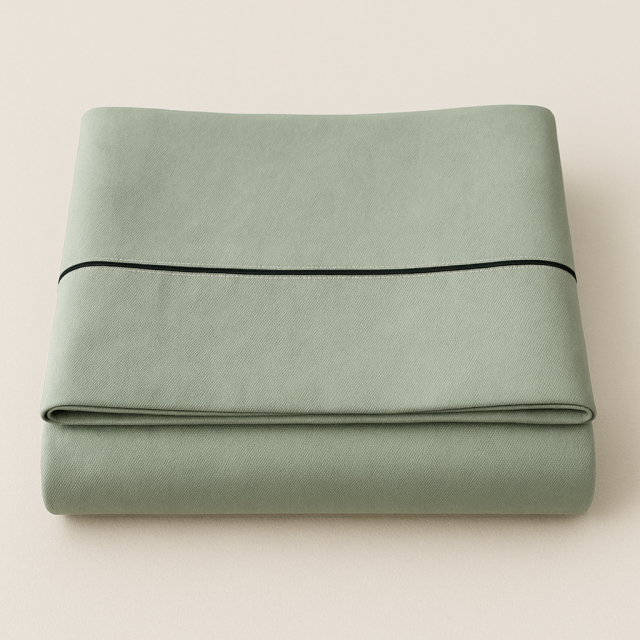 Lençol Avulso sem elástico com vivo Percal 200 Fios 100% Algodão Liso Queen Colorlife Verde - Marina