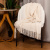 Manta Tricot texturizada com franjas 1,27 x 1,52m Cru - Marina